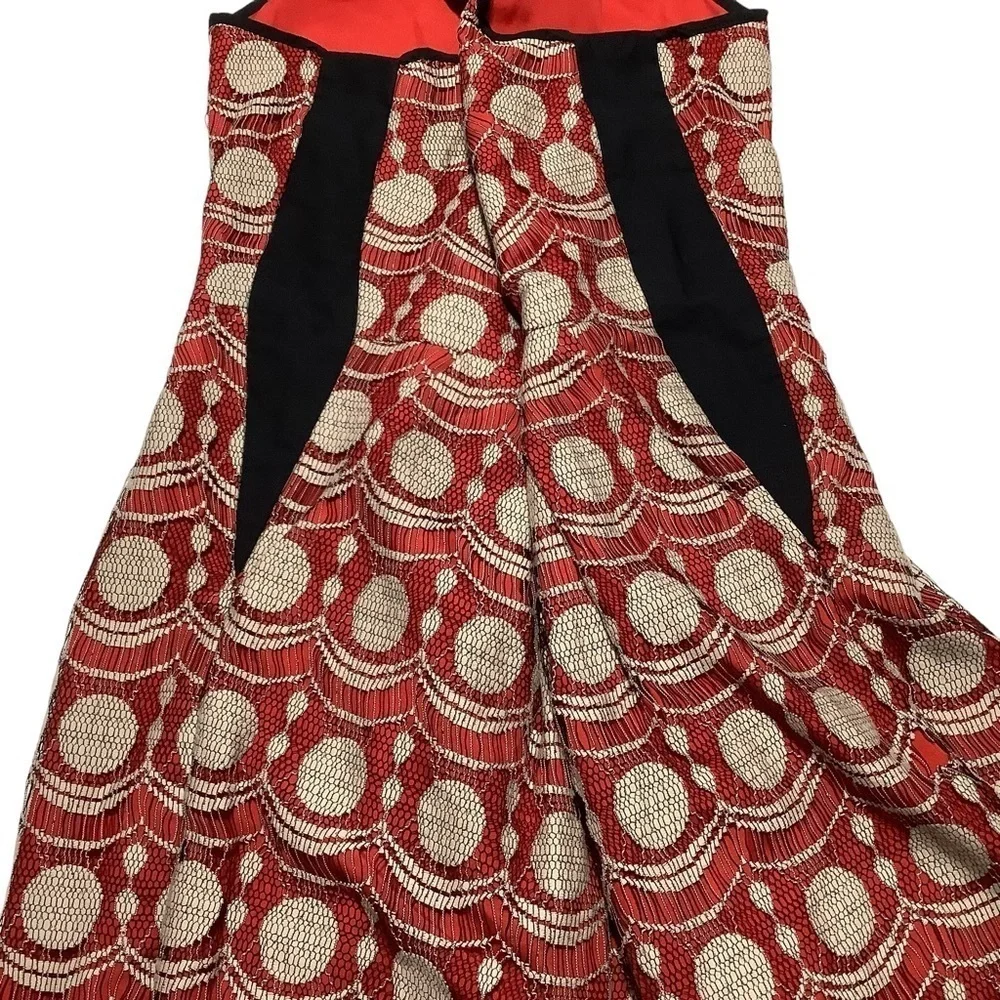 HUNTER BELL‎ Maraschino Lace Fit & Flare Dress Size 14 Altered Red White